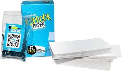 Andymation 4X Paper Pack, Refill Paper Sheets for All Andymation Flipbook Kits, Premium pre-drilled Sheets for Perfect Registration, Snap Screws, Enough for 4 Flipbooks. in Saudi Arabia