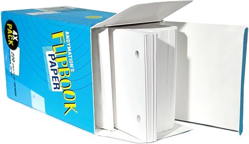 Andymation 4X Paper Pack, Refill Paper Sheets for All Andymation Flipbook Kits, Premium pre-drilled Sheets for Perfect Registration, Snap Screws, Enough for 4 Flipbooks. in Saudi Arabia