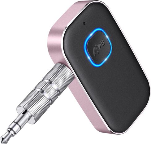COMSOON Bluetooth 5.0 Receiver for Car, Noise Cancelling Bluetooth AUX Adapter, Bluetooth Music Receiver for Home Stereo/Wired Headphones, Hands-Free Call, 16H Battery Life - Black+Silver in Saudi Arabia