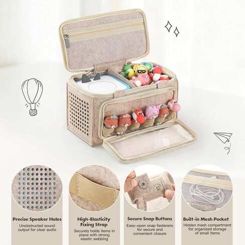 Travel Carrying Case for Tonies – Felt Pouch Compatible with Toniebox 1 & 2, Tonieplay Controller, Headphones, and Figurines, with Mesh Pockets & Zipper Lid (Oatmeal) in Kuwait