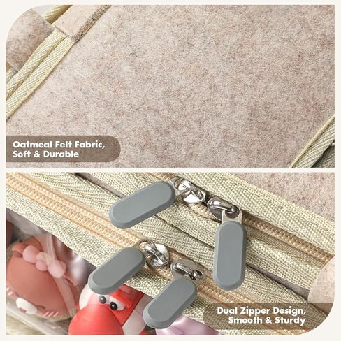 Travel Carrying Case for Tonies – Felt Pouch Compatible with Toniebox 1 & 2, Tonieplay Controller, Headphones, and Figurines, with Mesh Pockets & Zipper Lid (Oatmeal) in Kuwait