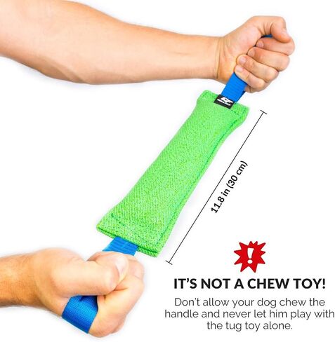 Bull Fit K9 Dog Bite Tug Toy with 2 Strong Handles - Made of Durable & Tear-Resistant French Linen - Perfect for Tug of War, Fetch & Puppy Training - Ideal for Medium to Large Breeds in Saudi Arabia