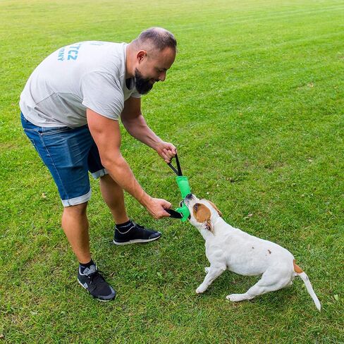 Bull Fit K9 Dog Bite Tug Toy with 2 Strong Handles - Made of Durable & Tear-Resistant French Linen - Perfect for Tug of War, Fetch & Puppy Training - Ideal for Medium to Large Breeds in Saudi Arabia