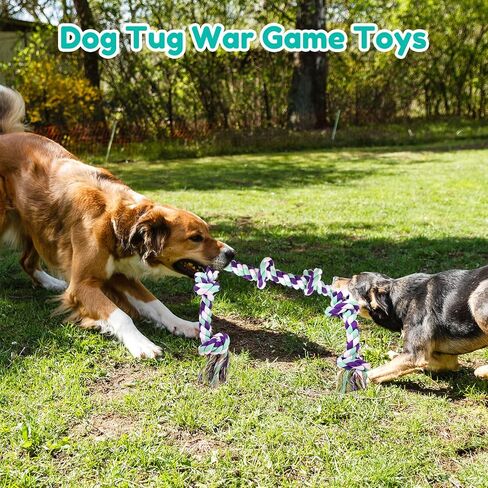 loncoldy Dog Rope Toy 42In 6 Knots Indestructible Natural Cotton - Tough Chew Toys for Medium/Large Breeds Aggressive Chewers, Daily Companionship, Heavy Duty Tug of War Dog Pull Rope Teeth Cleaning in Saudi Arabia