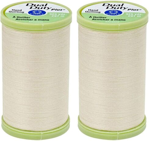 2-Pack Bundle Coats & Clark Dual Duty Plus Hand Quilting Thread 325yds Cream s960-8020 in Kuwait