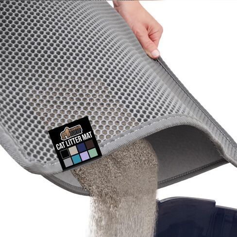 GORILLA GRIP Honeycomb Cat Litter Mat, Soft on Paws, 24x15, Gray in Saudi Arabia