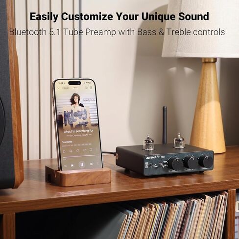 AIYIMA Tube T7 Audio 6N3 Tube Preamp Bluetooth 5.0 مضخم عازلة فراغ دافئ مع نغمة جهير ثلاثية لنظام المسرح المنزلي in Kuwait