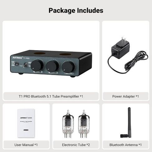 AIYIMA Tube T7 Audio 6N3 Tube Preamp Bluetooth 5.0 مضخم عازلة فراغ دافئ مع نغمة جهير ثلاثية لنظام المسرح المنزلي in Kuwait