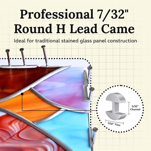 Glassco 7/32' Round H Lead Came for Stained Glass | Hobby Came - 12 ft in Saudi Arabia
