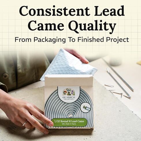 Glassco 7/32' Round H Lead Came for Stained Glass | Hobby Came - 12 ft in Saudi Arabia