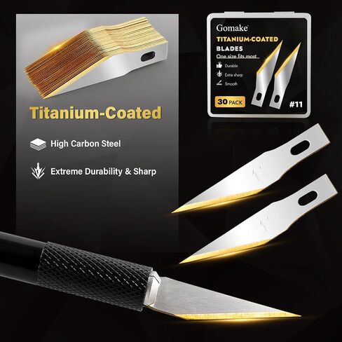 Gomake Exacto Knife Blades #11 Titanium Coated Replacement Blades-30 Pack in Saudi Arabia