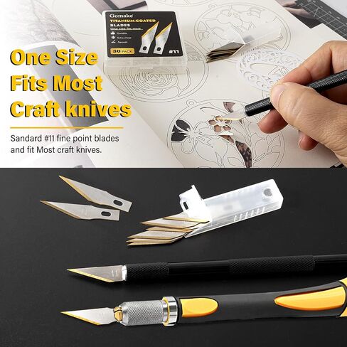 Gomake Exacto Knife Blades #11 Titanium Coated Replacement Blades-30 Pack in Saudi Arabia