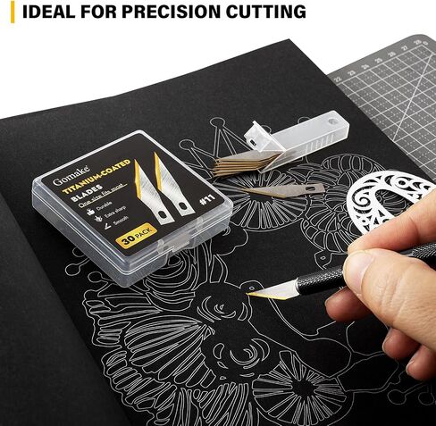 Gomake Exacto Knife Blades #11 Titanium Coated Replacement Blades-30 Pack in Saudi Arabia