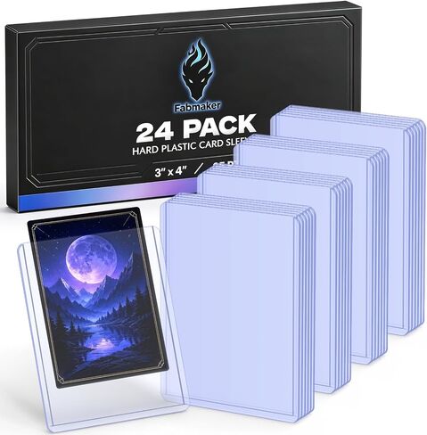 Fabmaker 48 Card Sleeves Hard Plastic, 3" x 4" Trading Card Holder in Saudi Arabia