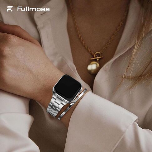 Fullmosa لا حاجة لأي أدوات متوافقة مع سوار ساعة Apple 41/45/44/40/42/38 ملم، سوار iWatch من الفولاذ المقاوم للصدأ مع حافظة لساعة Apple Series 8/7/6/5/4/3/2/1/SE2/SE، 41 ملم 40 ملم 38 ملم ذهبي وردي in Kuwait
