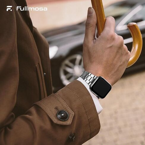 Fullmosa لا حاجة لأي أدوات متوافقة مع سوار ساعة Apple 41/45/44/40/42/38 ملم، سوار iWatch من الفولاذ المقاوم للصدأ مع حافظة لساعة Apple Series 8/7/6/5/4/3/2/1/SE2/SE، 41 ملم 40 ملم 38 ملم ذهبي وردي in Kuwait