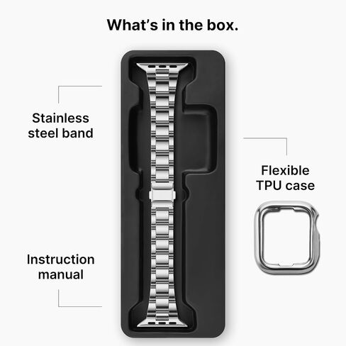Fullmosa لا حاجة لأي أدوات متوافقة مع سوار ساعة Apple 41/45/44/40/42/38 ملم، سوار iWatch من الفولاذ المقاوم للصدأ مع حافظة لساعة Apple Series 8/7/6/5/4/3/2/1/SE2/SE، 41 ملم 40 ملم 38 ملم ذهبي وردي in Kuwait
