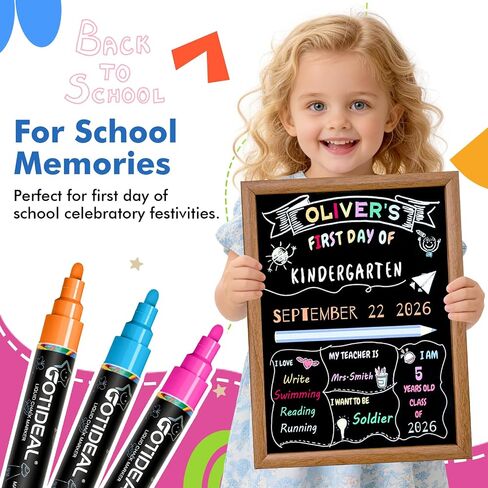 GOTIDEAL Chalk Markers, 30 Colors Liquid Chalk Markers for Blackboard in Kuwait