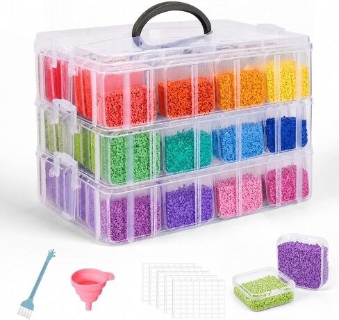 3-Tier Stackable Bead Organizer, 84 Grids Craft Storage Box in Kuwait