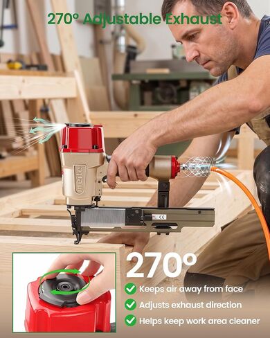 meite N851F Upholstery Stapler 16 Gauge 7/16-Inch Crown 1-Inch to 2-Inch Length Continuous Firing Stapler Pneumatic Heavy Wire Stapler Construction Stapler in Kuwait