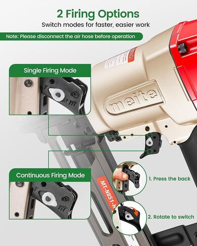 meite N851F Upholstery Stapler 16 Gauge 7/16-Inch Crown 1-Inch to 2-Inch Length Continuous Firing Stapler Pneumatic Heavy Wire Stapler Construction Stapler in Kuwait
