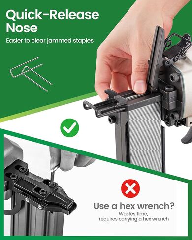 meite N851F Upholstery Stapler 16 Gauge 7/16-Inch Crown 1-Inch to 2-Inch Length Continuous Firing Stapler Pneumatic Heavy Wire Stapler Construction Stapler in Kuwait