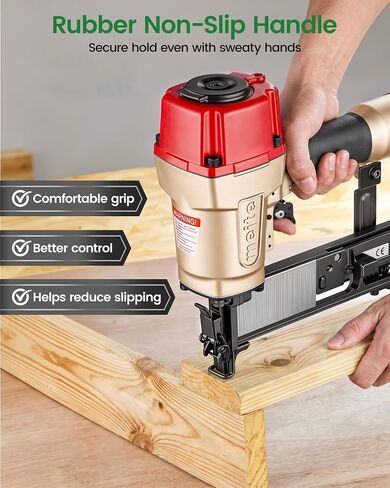 meite N851F Upholstery Stapler 16 Gauge 7/16-Inch Crown 1-Inch to 2-Inch Length Continuous Firing Stapler Pneumatic Heavy Wire Stapler Construction Stapler in Kuwait