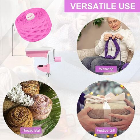 Ayasee Yarn Ball Winder, Yarn Winder for Crocheting Spinner Knitting Hand Operated Storage + 53 Pieces Stitch Knitting Needles + 1 Pieces Scissors (Pink) in Saudi Arabia