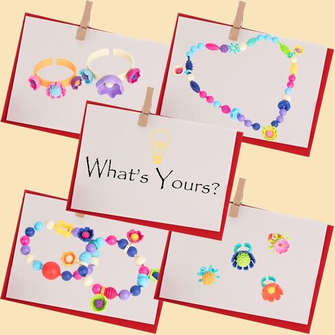 BIRANCO. Pop Beads, Jewelry Making Kit - Arts and Crafts for Girls 3-7 Years Old, Snap Beads Toys - Necklace, Bracelet, Ring Creative DIY Set - 520 pcs in Kuwait