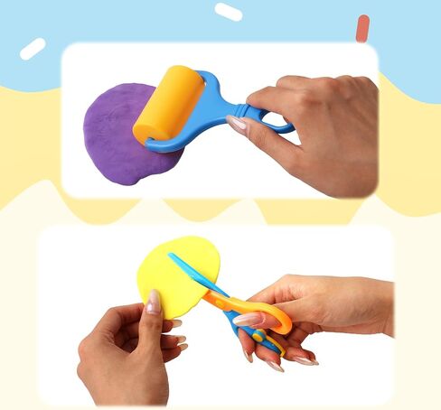 9 PCS Craft Dough Tool Set for Kids, Modeling Clay Tools with Rolling Pin and Scissors, Dough Sculpting Accessories Kit for Toddlers, Arts & Crafts Supplies for Creative Play in Saudi Arabia