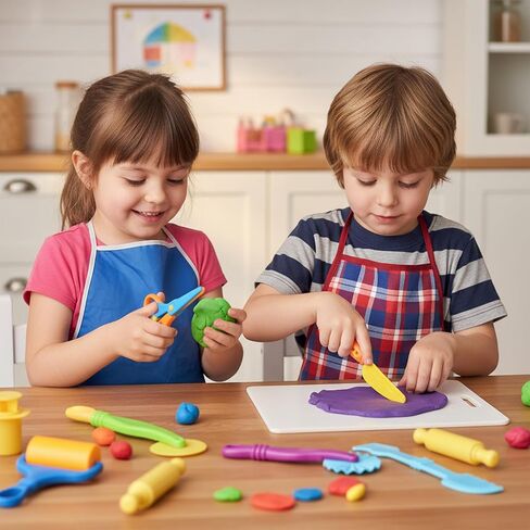 9 PCS Craft Dough Tool Set for Kids, Modeling Clay Tools with Rolling Pin and Scissors, Dough Sculpting Accessories Kit for Toddlers, Arts & Crafts Supplies for Creative Play in Saudi Arabia