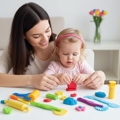 9 PCS Craft Dough Tool Set for Kids, Modeling Clay Tools with Rolling Pin and Scissors, Dough Sculpting Accessories Kit for Toddlers, Arts & Crafts Supplies for Creative Play in Saudi Arabia