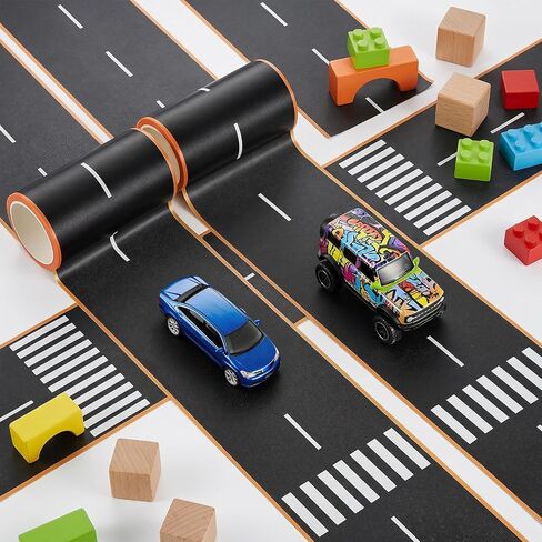 3 Inch Road Tape for Toy Cars, 2 Pack Black Road Tape, 32.8ft x 3in in Saudi Arabia