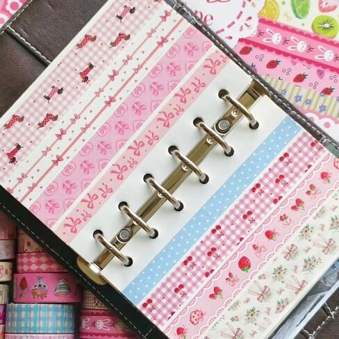 42 Rolls Bow Aesthetic Washi Tape Set with 10 Organizer Cards, Cute Pink Decorative Masking Tape for Journaling, Scrapbooking, Planners, Junk Journal, Gift Wrapping, DIY Crafts and Stationery Supplies in Kuwait