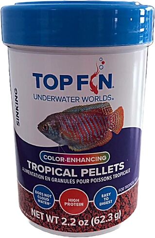 Top Fin Color-Enhancing Tropical Pellets for Tropical Fish 1-2.2 oz (62.3g) in Kuwait