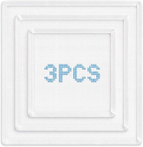 3 Pcs Blank Needlepoint Canvas 18 Mesh with Ivory Bias Tape Edge in Kuwait