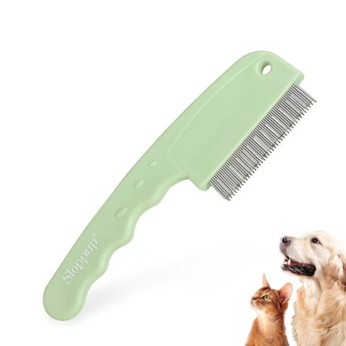 HOP Green 3-Row Pet Flea Comb with Handle 5.98in/15.2cm in Kuwait