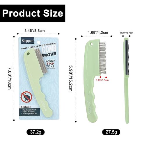 HOP Green 3-Row Pet Flea Comb with Handle 5.98in/15.2cm in Kuwait