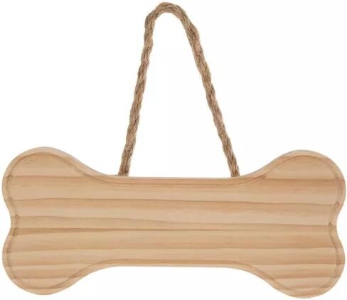 Bone Unfinished Wood Hanging Wall Decor Sign Plaque - 4.31 x 9.88 Inches in Kuwait