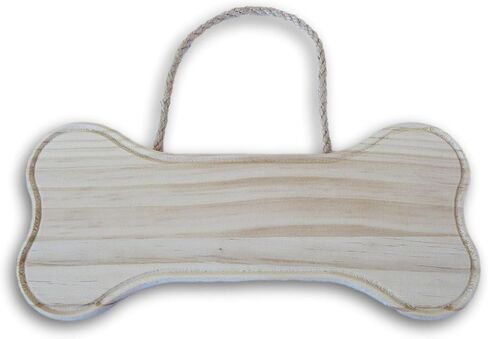 Bone Unfinished Wood Hanging Wall Decor Sign Plaque - 4.31 x 9.88 Inches in Kuwait