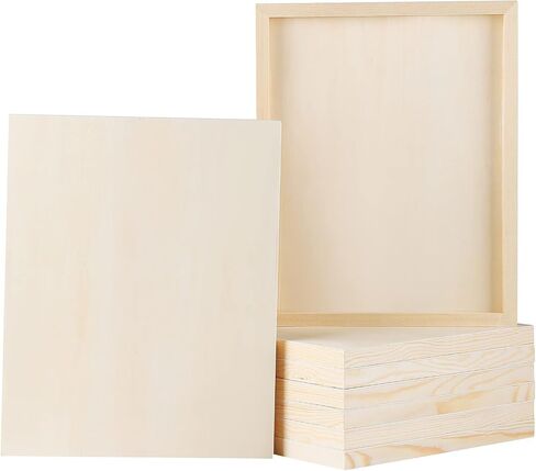 ADXCO 8 Pack Wood Panels 11 x 14 inch Wooden Canvas Board Unfinished Wooden Panel Boards for Painting, Arts, Pouring Use with Oils, Acrylics in Kuwait