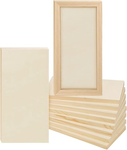 ADXCO 8 Pack Wood Panels 6 x 12 inch Wooden Canvas Board Unfinished Wooden Panel Boards for Painting, Arts, Pouring Use with Oils, Acrylics in Saudi Arabia