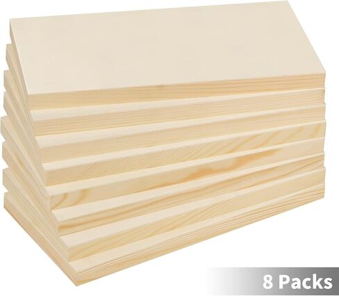ADXCO 8 Pack Wood Panels 6 x 12 inch Wooden Canvas Board Unfinished Wooden Panel Boards for Painting, Arts, Pouring Use with Oils, Acrylics in Saudi Arabia