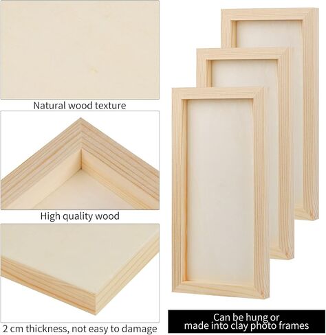 ADXCO 8 Pack Wood Panels 6 x 12 inch Wooden Canvas Board Unfinished Wooden Panel Boards for Painting, Arts, Pouring Use with Oils, Acrylics in Saudi Arabia
