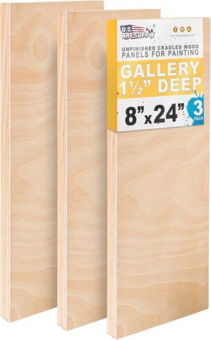 U.S. Art Supply 24" x 36" Unfinished Cradled Wood Panels for Painting in Kuwait