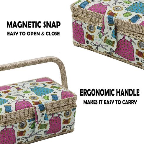 D&D Small Sewing Basket with Sewing Kit Accessories for Girls/Kids/Beginners (Multicolored) in Saudi Arabia