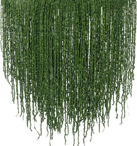100 Pcs Hanging Moss Vines Faux Moss Garland for Decorating Artificial Amaranthus Hanging Flowers 63" Fake Mossy Rope for Crafts Wedding Arch Floral Arrangment Wall Hanging Mantle Dark Green in Saudi Arabia