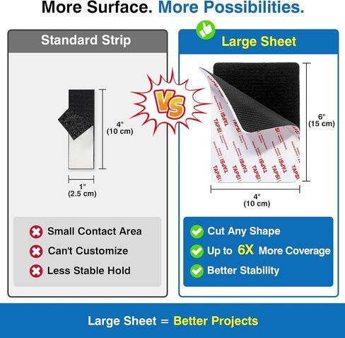 Large 4" x 6" Hook and Loop Sheets with Adhesive, 6 Sets in Kuwait