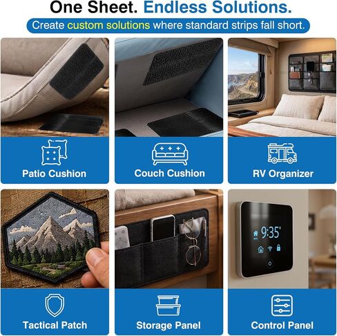 Large 4" x 6" Hook and Loop Sheets with Adhesive, 6 Sets in Kuwait