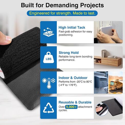 Large 4" x 6" Hook and Loop Sheets with Adhesive, 6 Sets in Kuwait